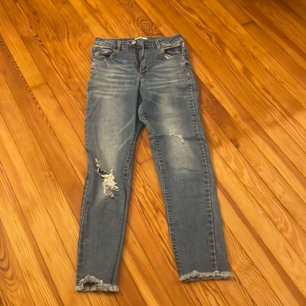 Cest toi skinny jeans raw hem